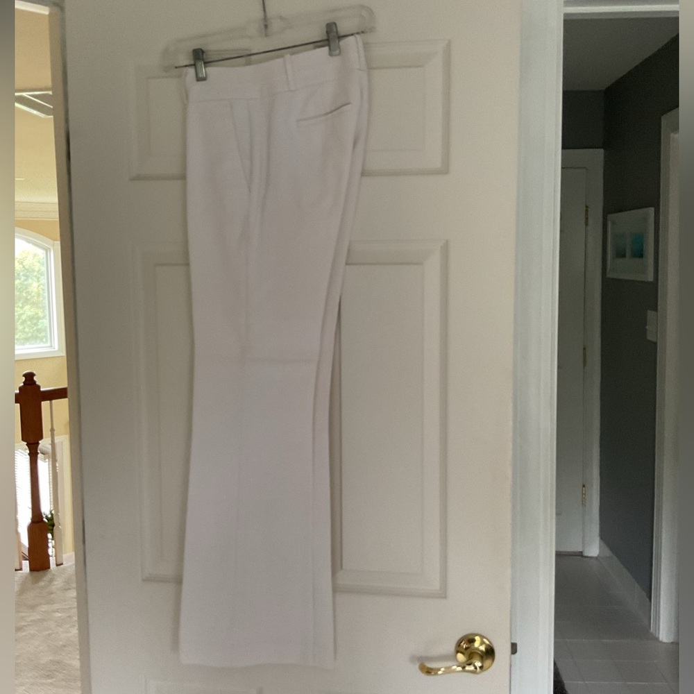 Banana Republic Factory White Cotton/Spandex wide leg pants